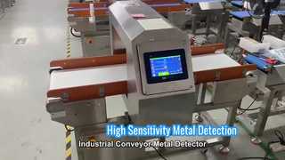Détecteur de métaux industriel compact avec système de convoyeur