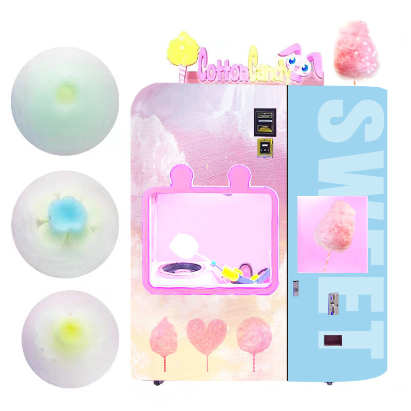 Des formes et des couleurs polyvalentes Cotton Candy Maker Vending Machine Pour des marshmallows uniques