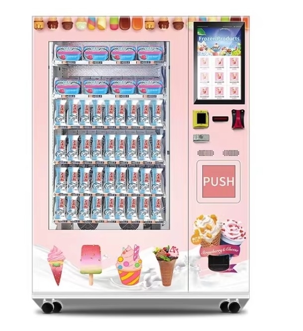 Vendeuse automatique complète pour une vente pratique de crème glacée avec système de télécommande et d'alerte