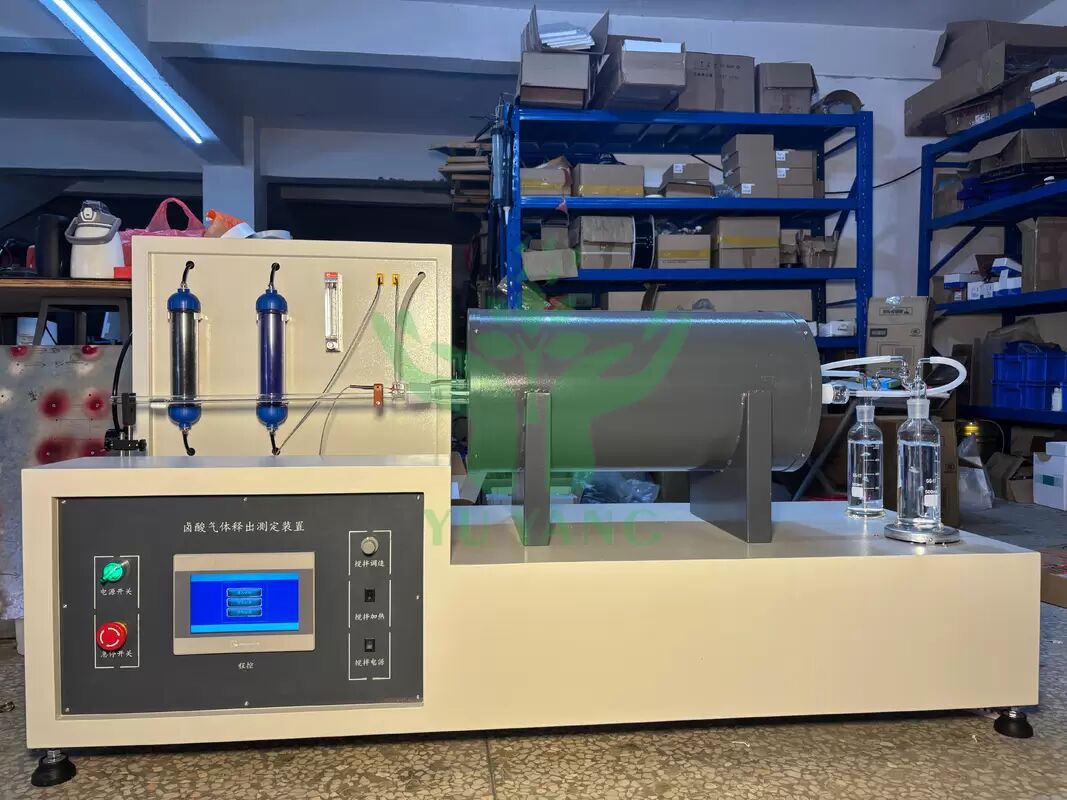 Testeur de la corrosivité de la combustion des câbles de gaz halogènes acides avec système de mesure de la conductivité PH conforme à la CEI 60754 et équipé de fixations en acier inoxydable et de systèmes électriques réglables