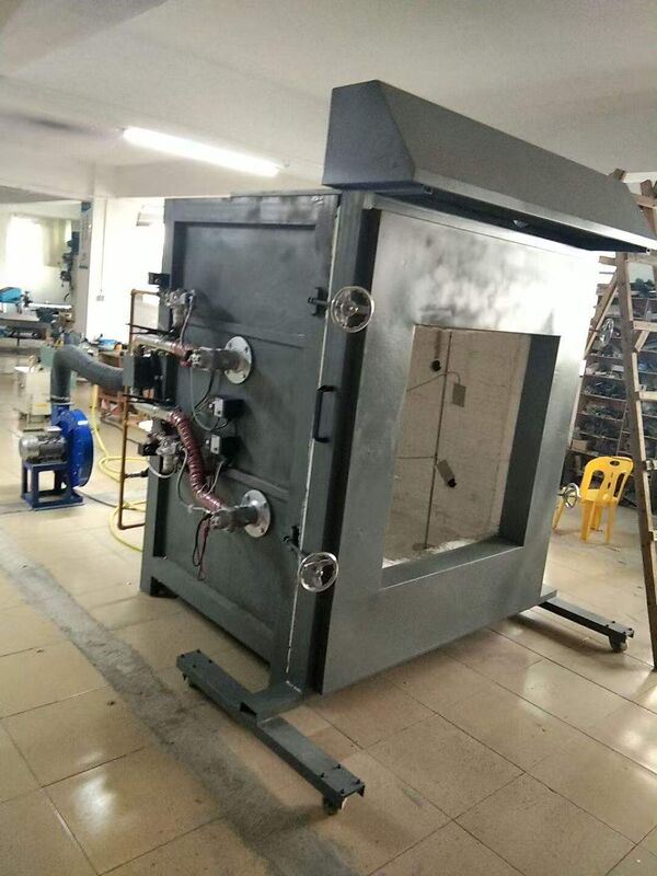 Forneau d'essai de résistance au feu vertical conforme à la norme ISO 834 à température de 1200 °C et construction modulaire