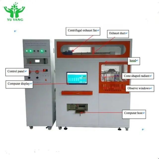 Calorimètre à cône certifié ISO 5660 pour la mesure du taux de dégagement de chaleur et équipement modulaire de test de résistance au feu