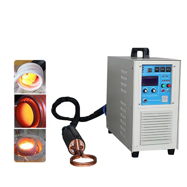 15 kW Machine de chauffage par induction à haute fréquence Nouveau métal Tuyaux de cuivre Soudure de fil de fer Fabrication d'usines de construction Moteur