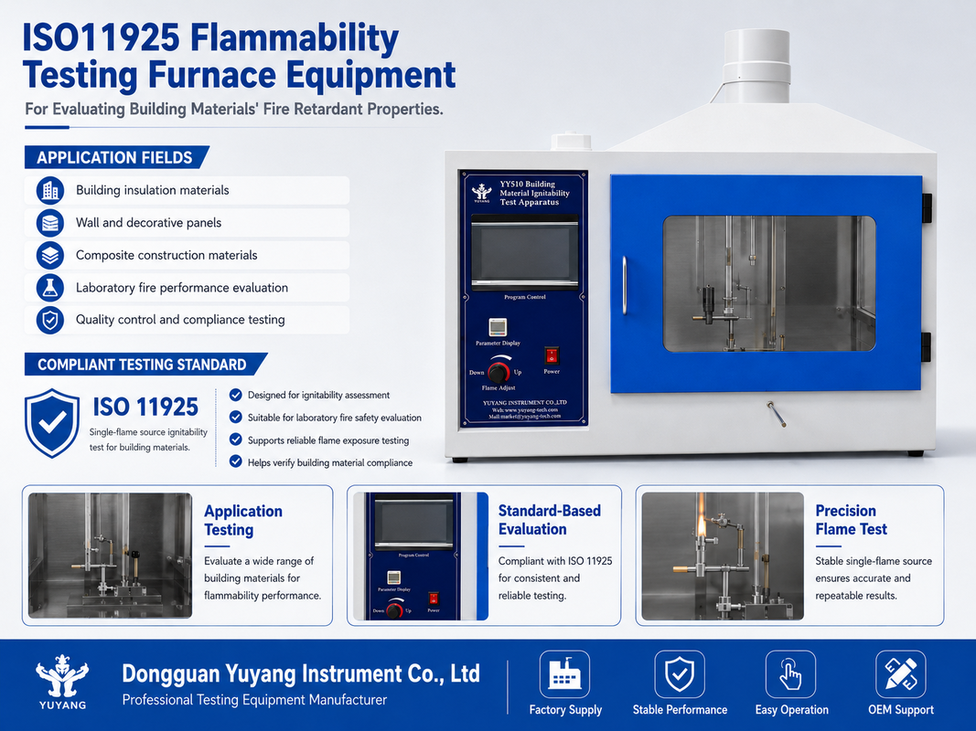 Testeur d'inflammabilité des matériaux de construction ISO11925 Forneau d'essai incendie pour l'évaluation des performances d'allumage