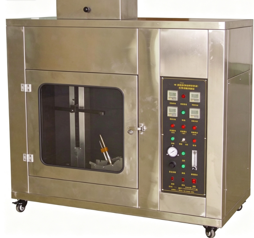 Appareil d'essai de la vitesse de combustion horizontale en plastique avec angle de combustion réglable Construction en acier inoxydable et fenêtre d'observation en verre durci scellée