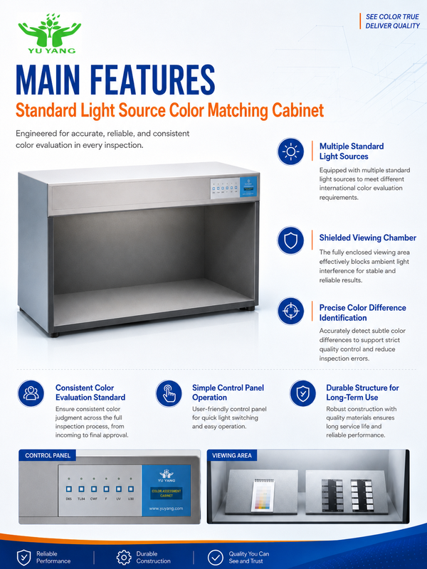 5 Armoire d'évaluation des couleurs claires Standard Light Booth pour l'inspection de la correspondance des couleurs