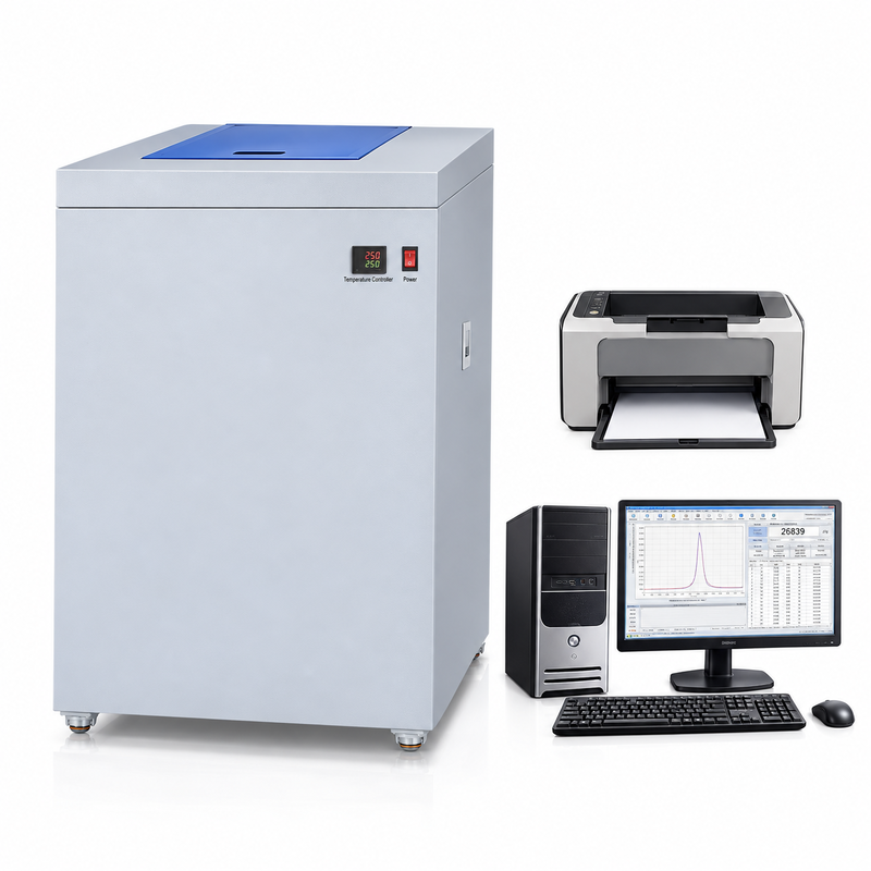Machine d'essai de pouvoir calorifique supérieur conforme à la norme ISO 1716 avec un volume de bombe de 300 ml et une résolution de température de 0,0001 °C