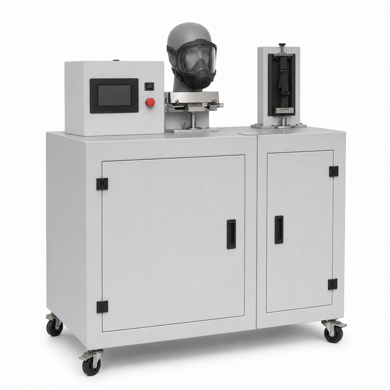 Équipement de test de résistance à la flamme pour harnais de masque complet EN 136, machine d'essai ignifuge pour laboratoire