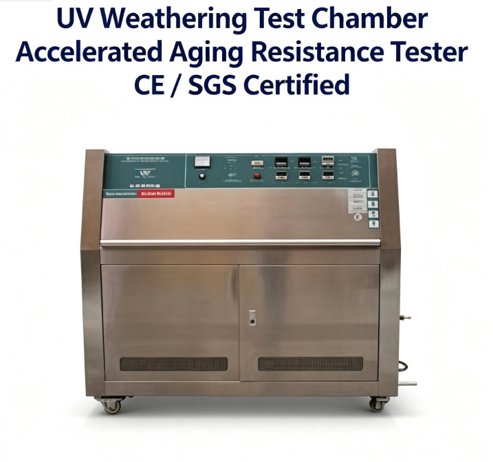 Testeur de vieillissement accéléré aux UV avec chambre en acier inoxydable 304#, contrôleur programmable TEMI 880 et plage de température RT+20°C~70°C