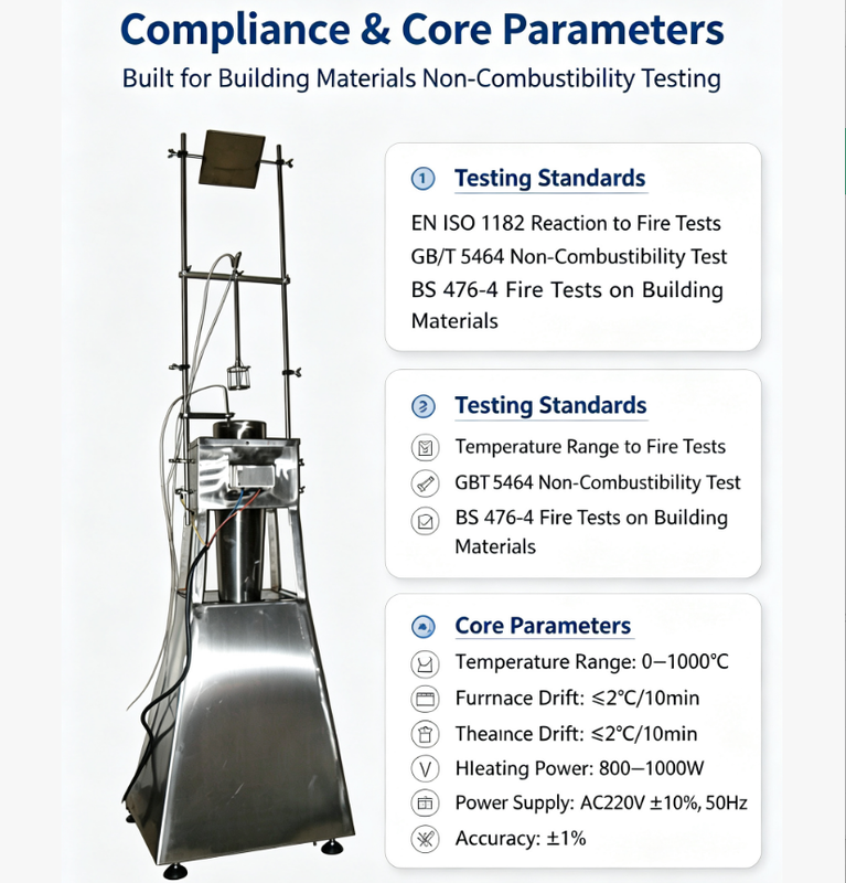 Microcomputer Controlled Non Combustibility Test Furnace For Building Material Fire Safety Performance Test