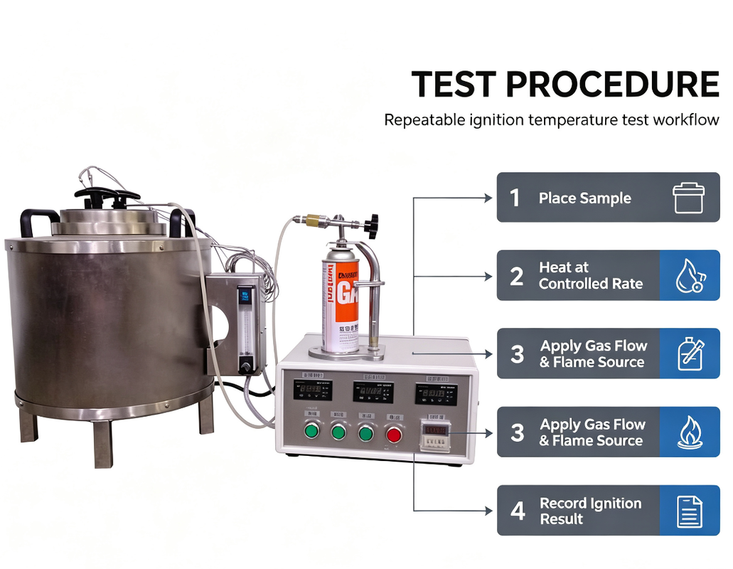 Plastic Ignition Temperature Tester, ASTM D1929 ISO 871, Plastic Material Ignition Temperature Testing Machine for Fire Safety Lab