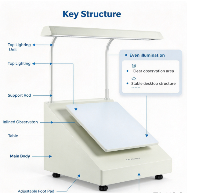 60° Irradiation Paper Dust Tester with 360° Rotating Platform and Standard Dust Image 0.05~5.0mm² for Paper Dust Inspection Instrument