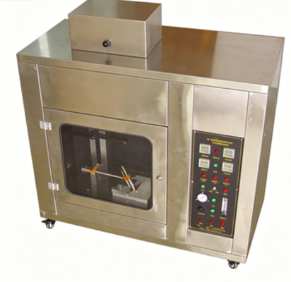 Appareil d'essai de la vitesse de combustion horizontale en plastique avec angle de combustion réglable Construction en acier inoxydable et fenêtre d'observation en verre durci scellée